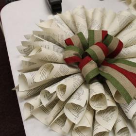 Recycled Book Wreath